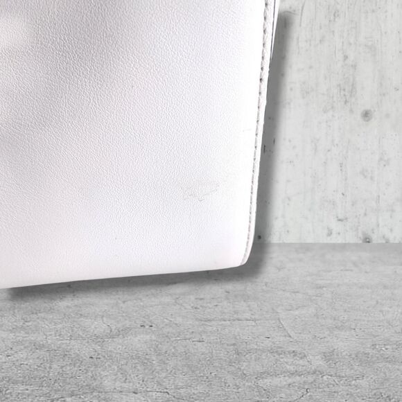 Michael Kors Mercer Medium Duffel Satchel White Center Stripe Leather Bag - Picture 5 of 16